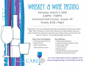 CARE Whiskey Wine Tasting 2022 Flyer